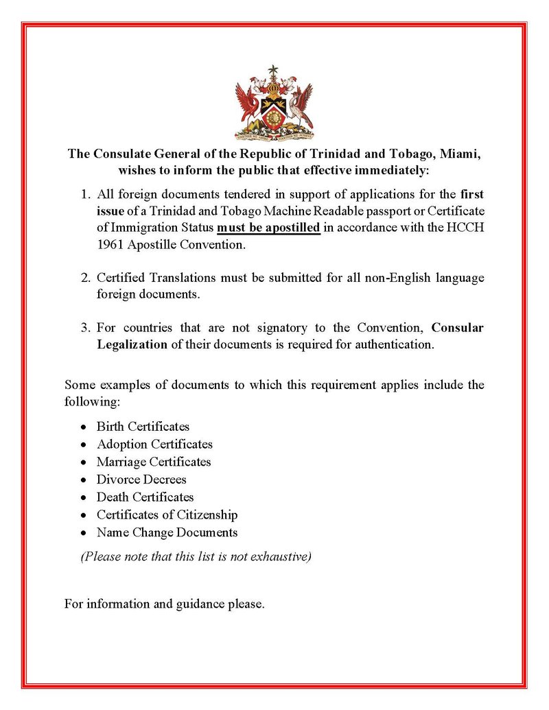 Apostille requirement
