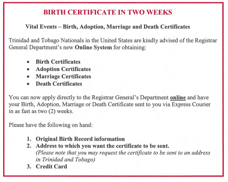Birth Certificate Notice - 26-01-2022