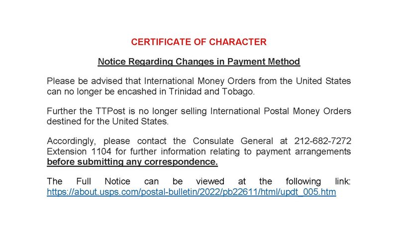 CERTIFICATE OF CHARACTER NOTICE FOR TTCGNY WEBSITE