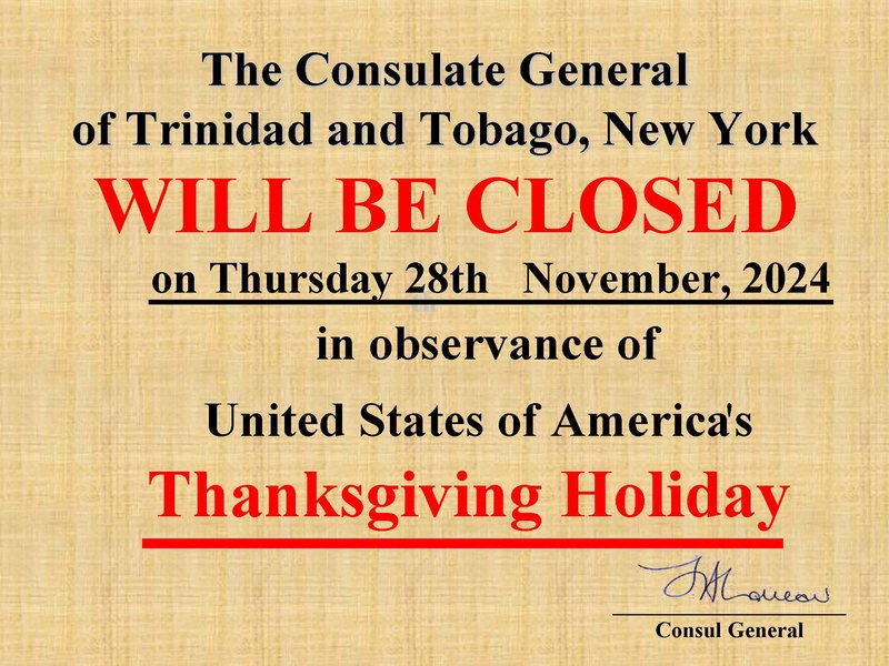 CGNY CLOSURE - Thanksgiving