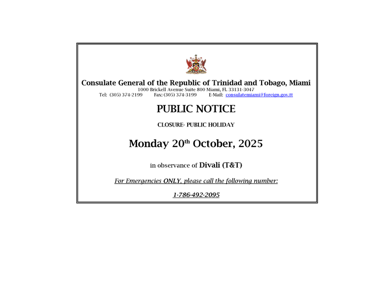 Closure of Office - Emancipation Day