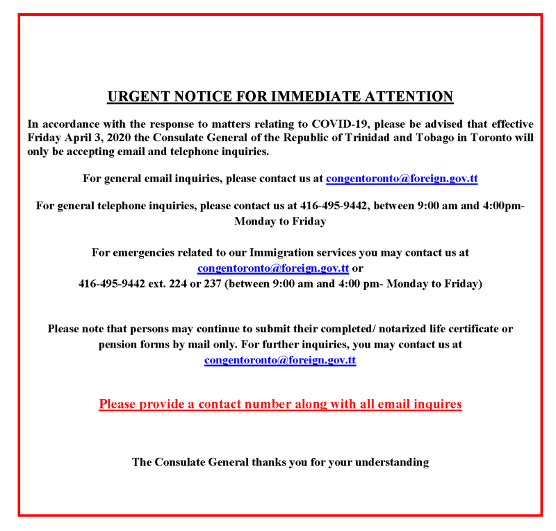 Ministry Of Foreign And Caricom Affairs Consulate General In