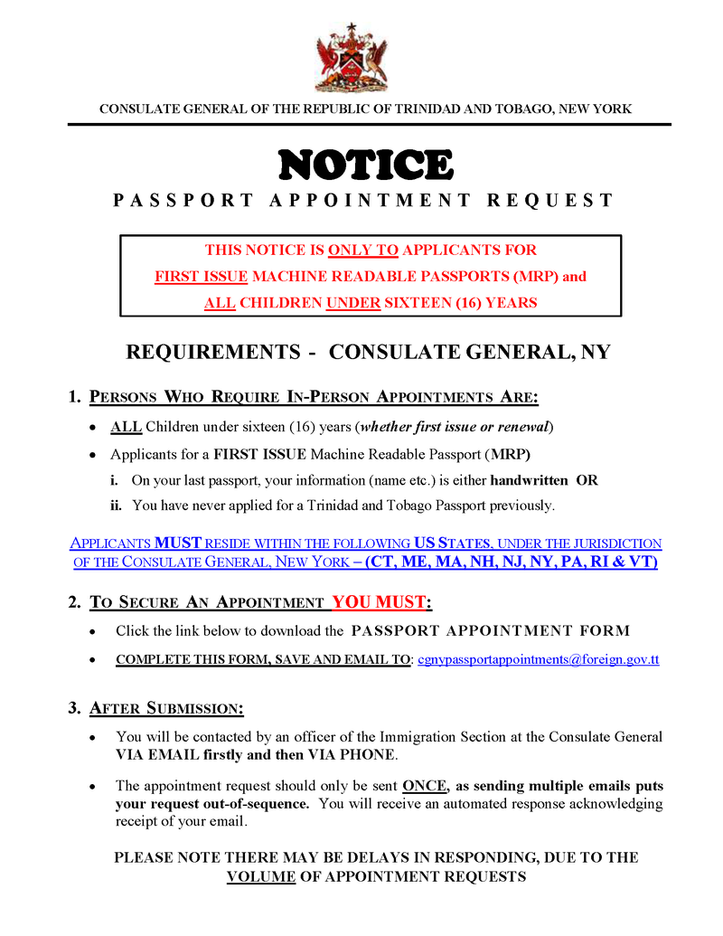cgny - Passport Appointment Request