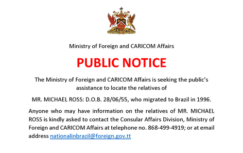 Public Notice - Michael Ross